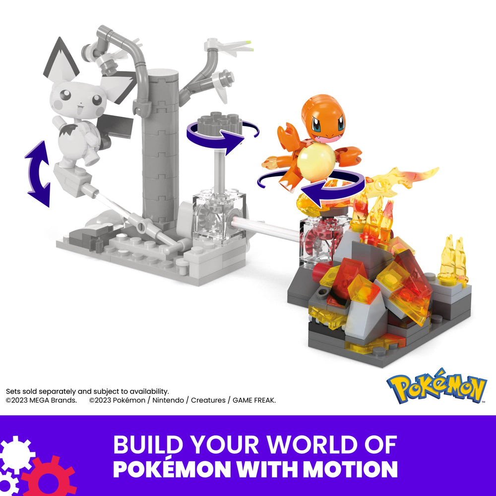 Mega Brands Charmander set supports ages seven and up, fostering creativity.