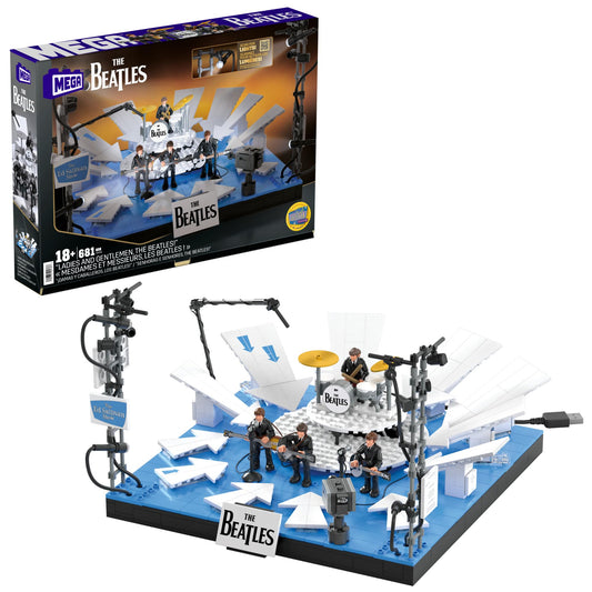 Mega Brands Beatles Arrows stage LED lights for display-ready nostalgia.