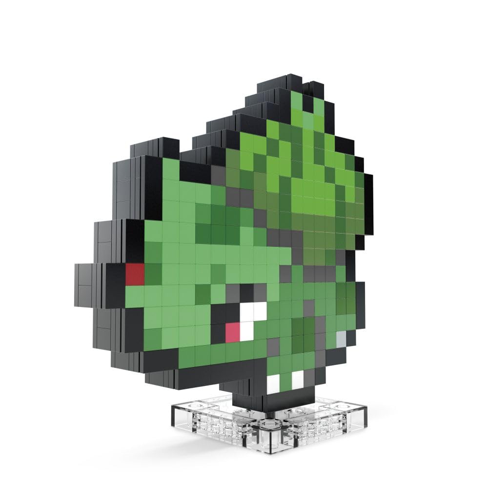 Mega Brands Bisasam retro pixel art figure for desk display.