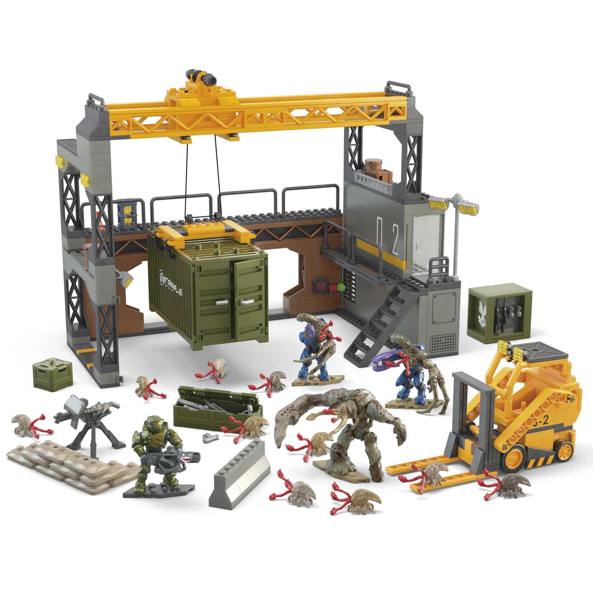 Mega Brands Halo Infinite Floodgate crane winch close-up for realistic lifting