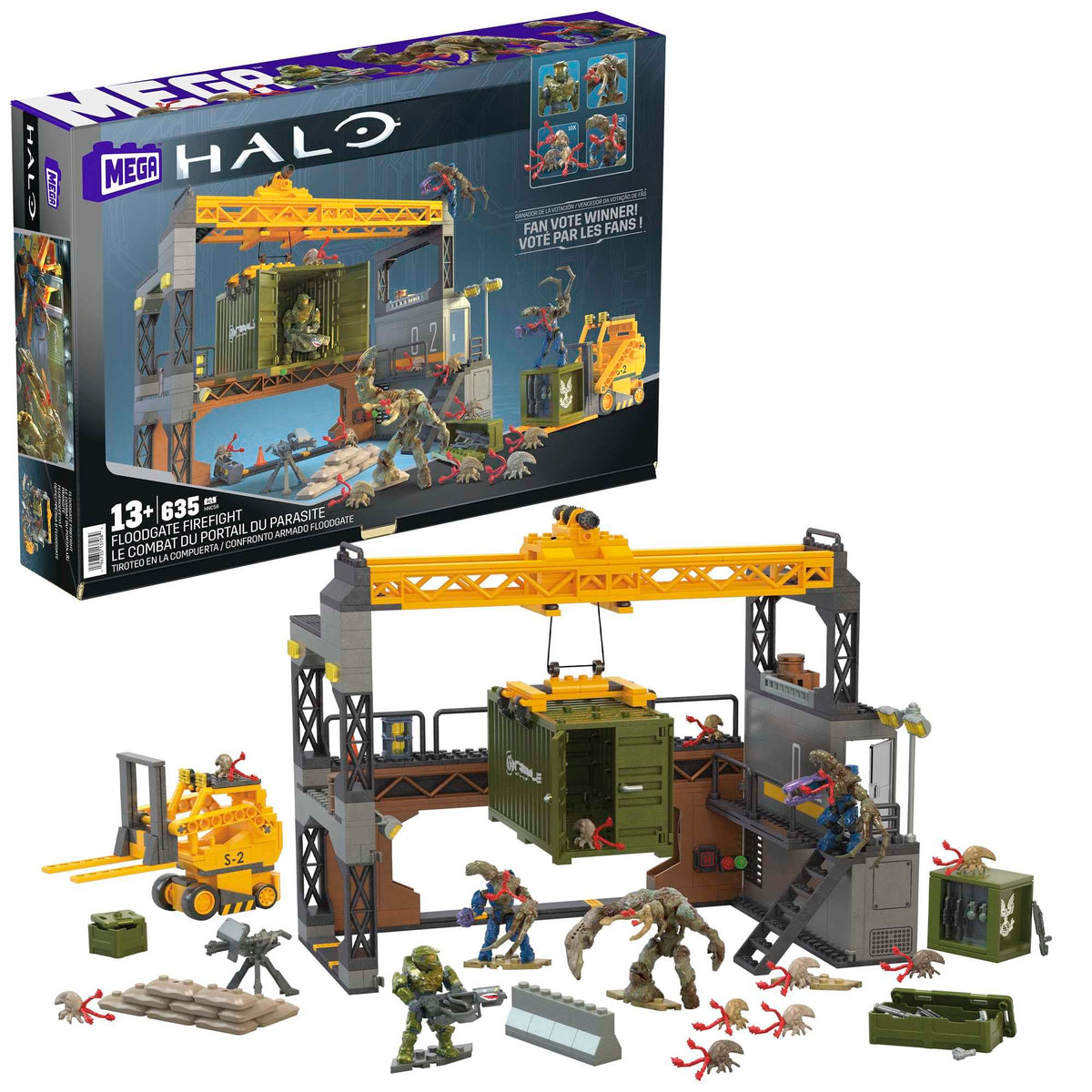 Mega Brands Halo Infinite Floodgate set wide shot for imaginative battles
