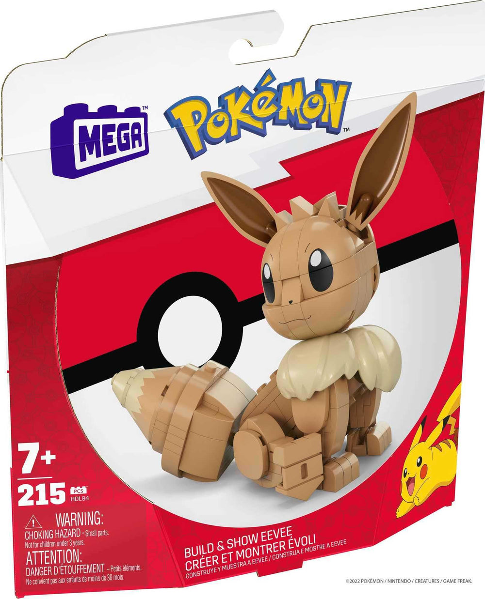 Kids build, pose, and display their Eevee with Mega Brands building set.