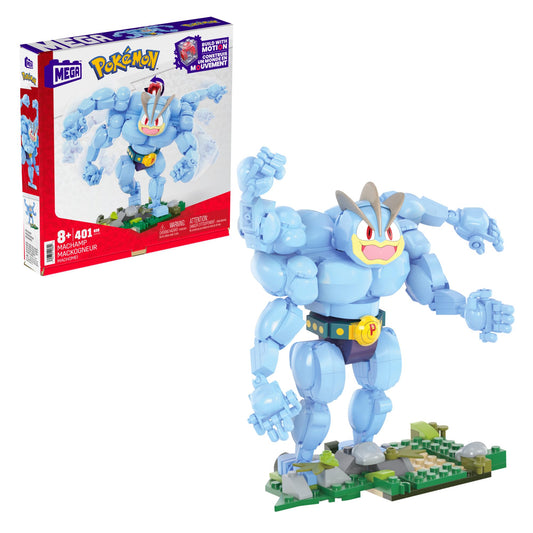 Mega Brands Machamp punch motion figure powered by Motion Brick for kinetic play