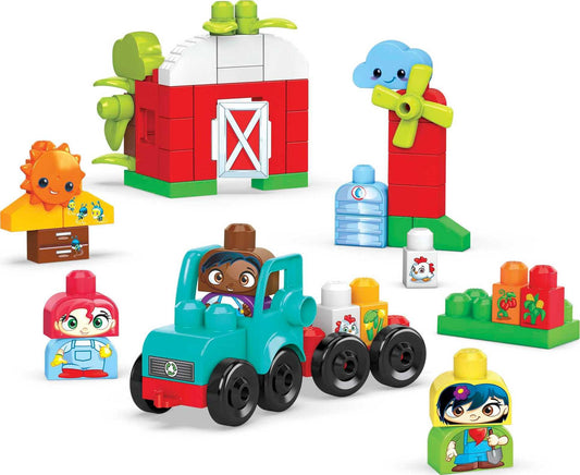 Mega Bloks Fisher-Price Green Town barn play for imaginative storytelling.