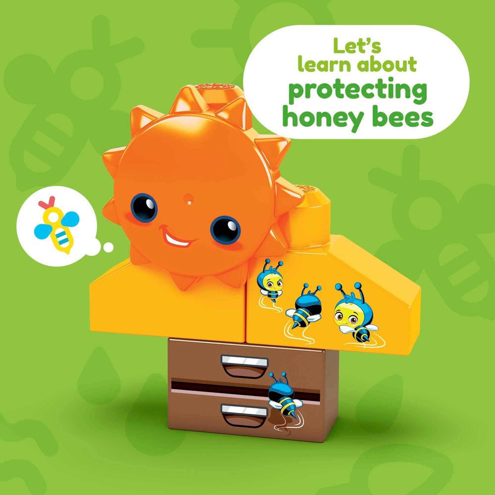 Mega Bloks Green Town windmill element sparks problem-solving and wind energy ideas.