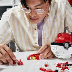 Mega Construx Pokemon Jumbo Pokeball display stand ready for centerpiece setup.