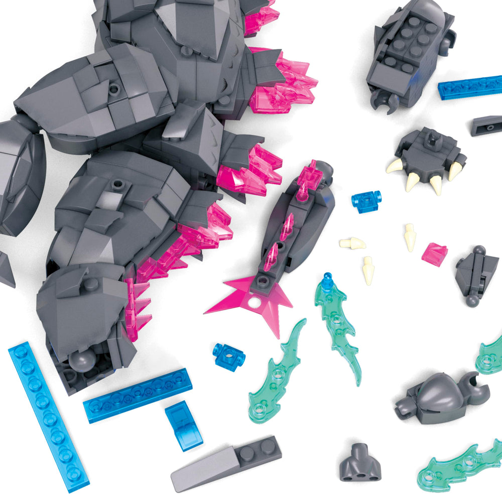 MEGA Godzilla x Kong building side build topple adds interactive display