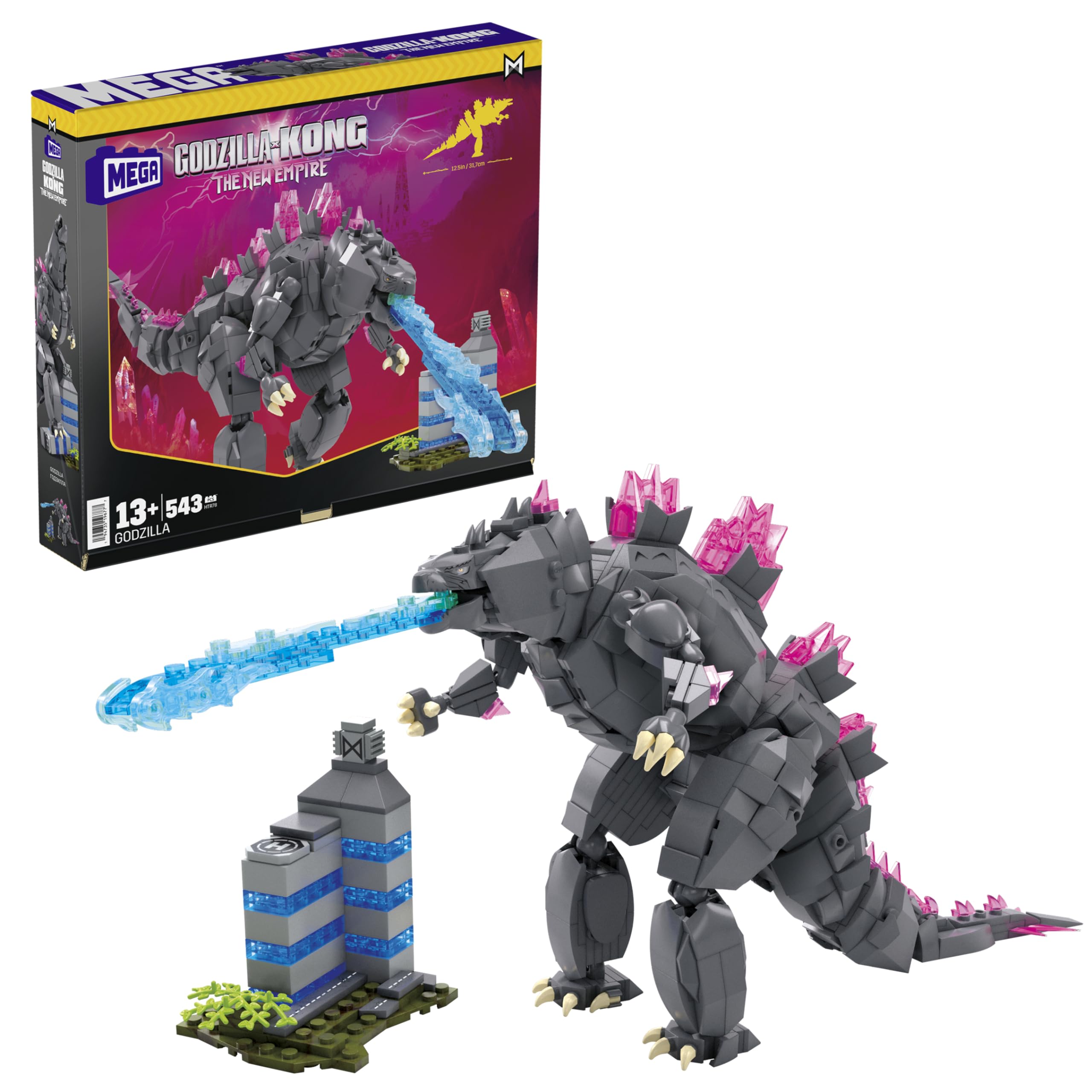 MEGA Godzilla x Kong heat ray action pose for dramatic shelf display