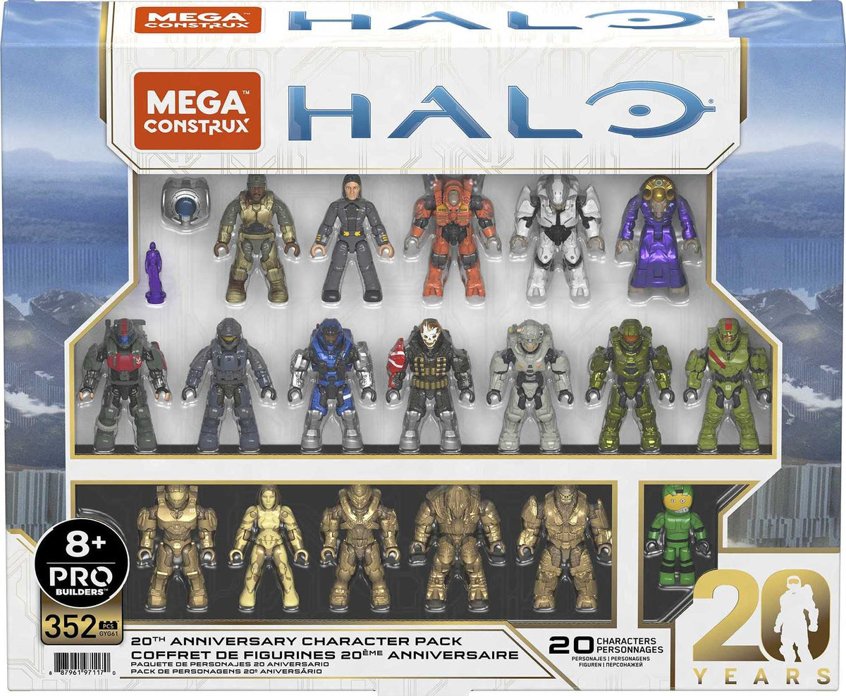 Mega Brands MEGA Halo 20th anniversary figures for display and play.