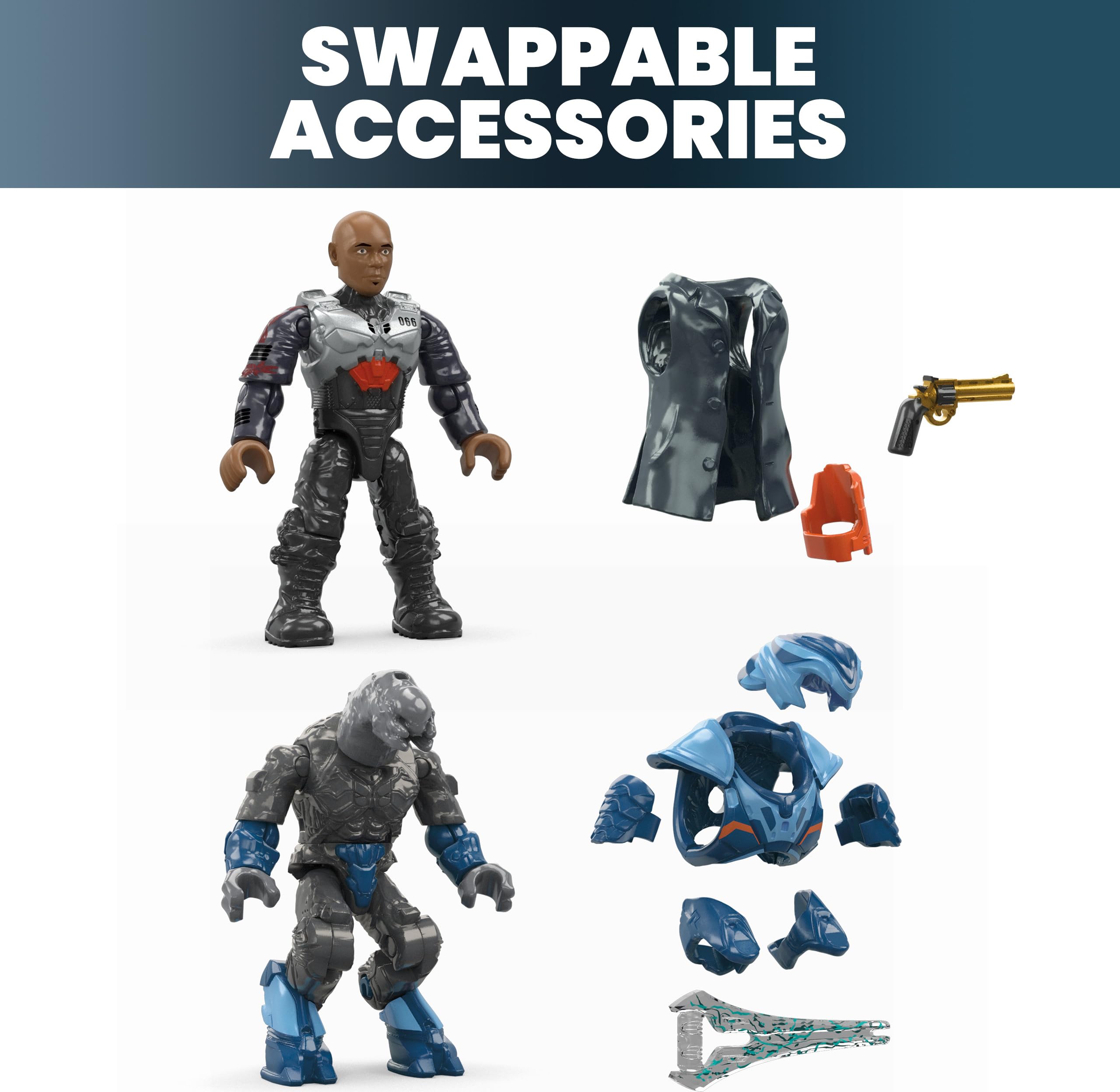 MEGA Halo Banshee bricks show compatibility with other Mega sets.