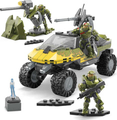Mega Halo Red Team Warthog Rescue rolling wheels for dynamic play