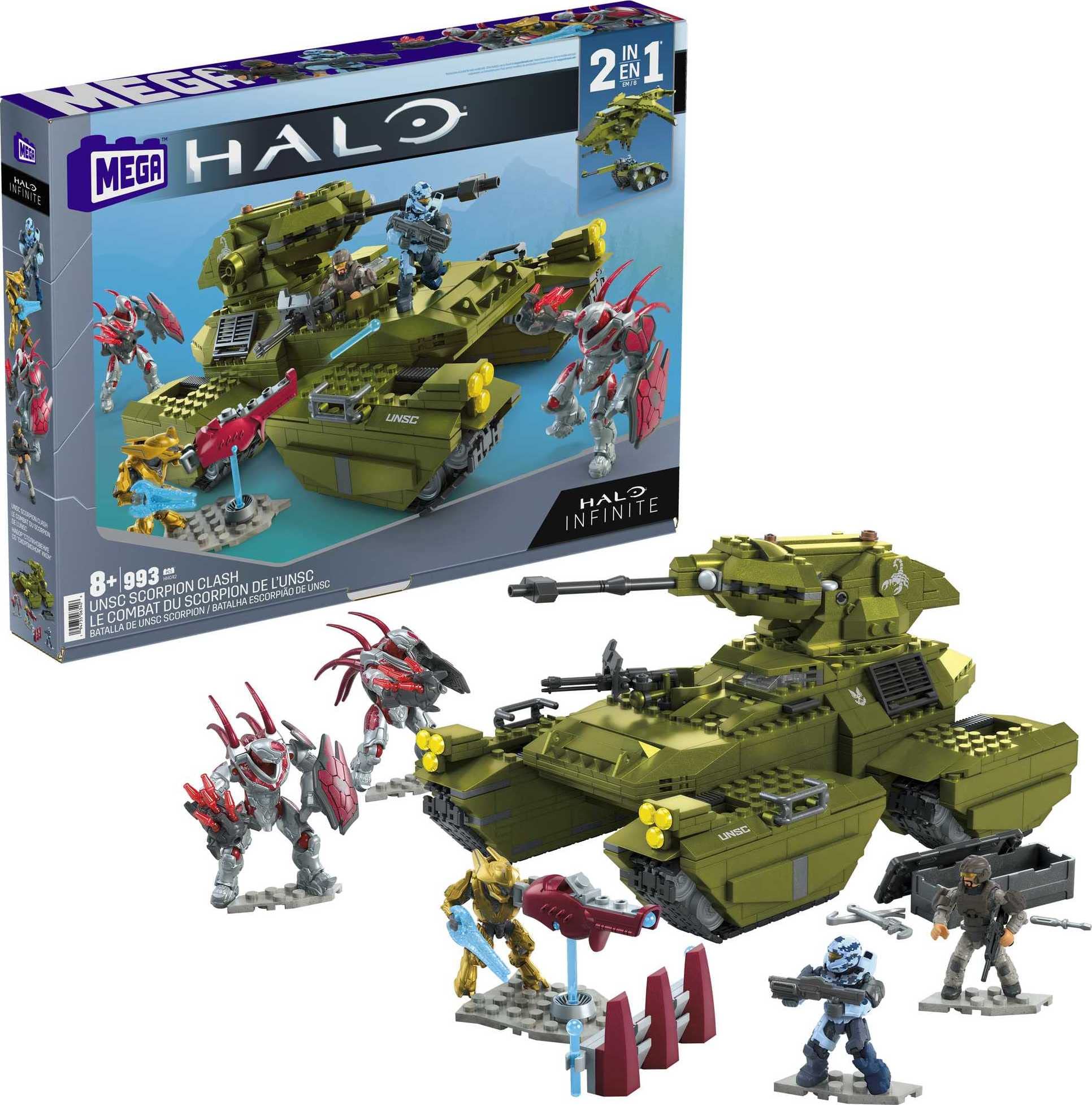 Mega Brands MEGA Halo Scorpion Clash Tank buildable treads for immersive play