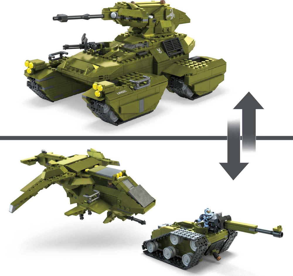 Mega Brands MEGA Halo Scorpion two-in-one space aircraft and tank design