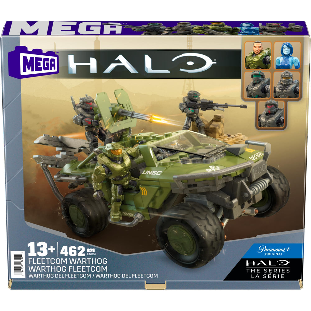 Warthog and figures setup ready for imaginative Halo play.