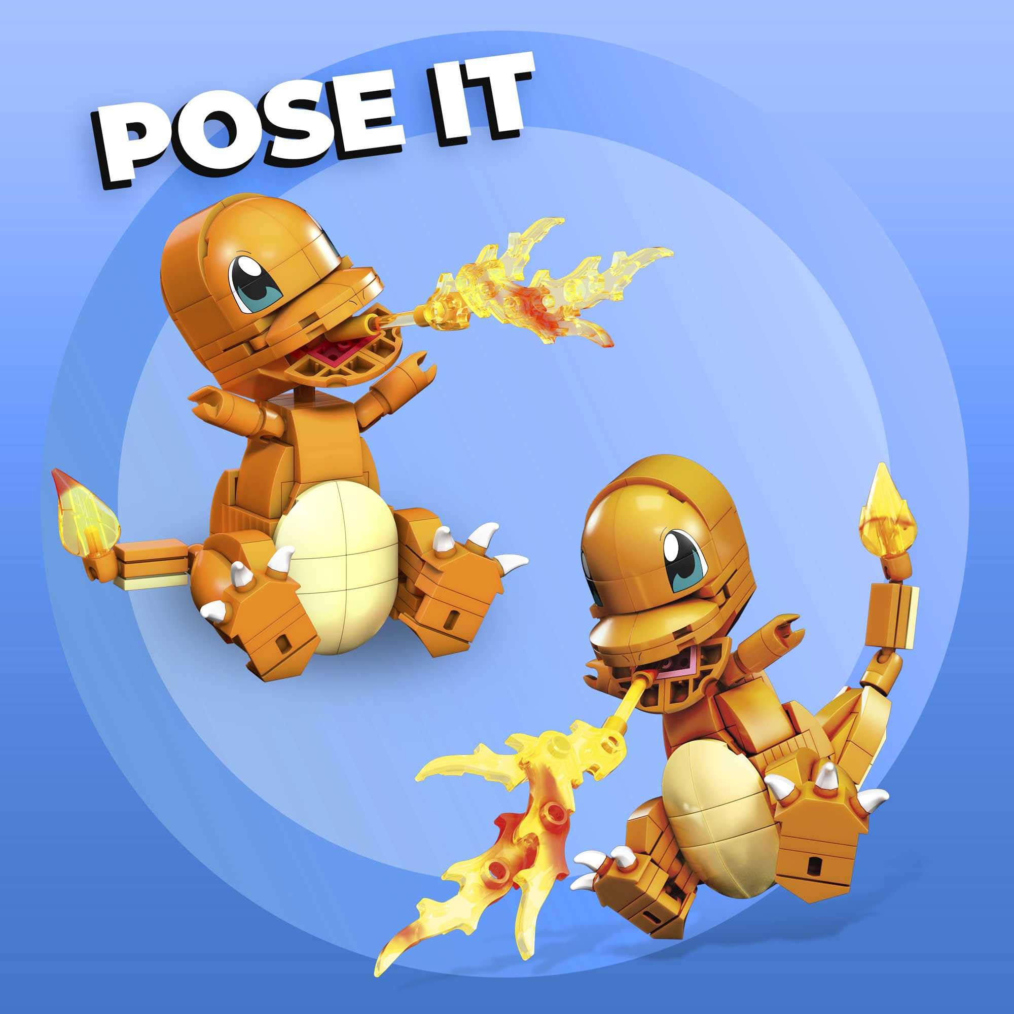 Mega Brands Charmander assembly-ready pose for quick builds