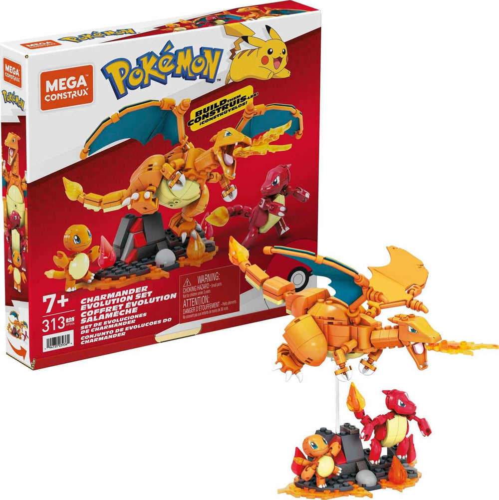 Mega Brands Mega Pokémon Charmander figure in a dynamic pose for imaginative battles.