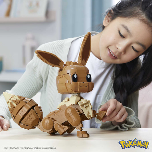 Mega Brands Jumbo Eevee ears poseable for dynamic scenes and storytelling