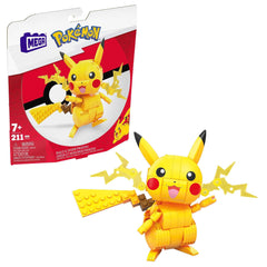 Mega Brands Pikachu buildable figure stands over 4 inches tall for imaginative battles.