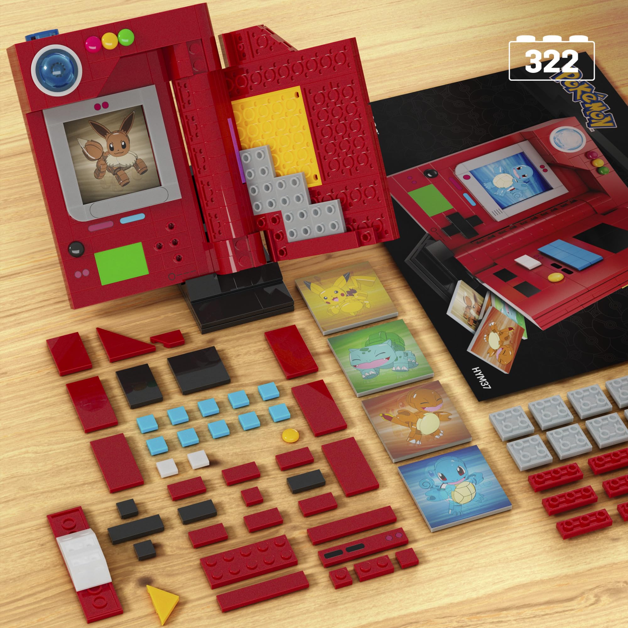 Mega Brands MEGA Pokémon Pokedex lenticular-cards reveal dynamic visuals for engaging display.