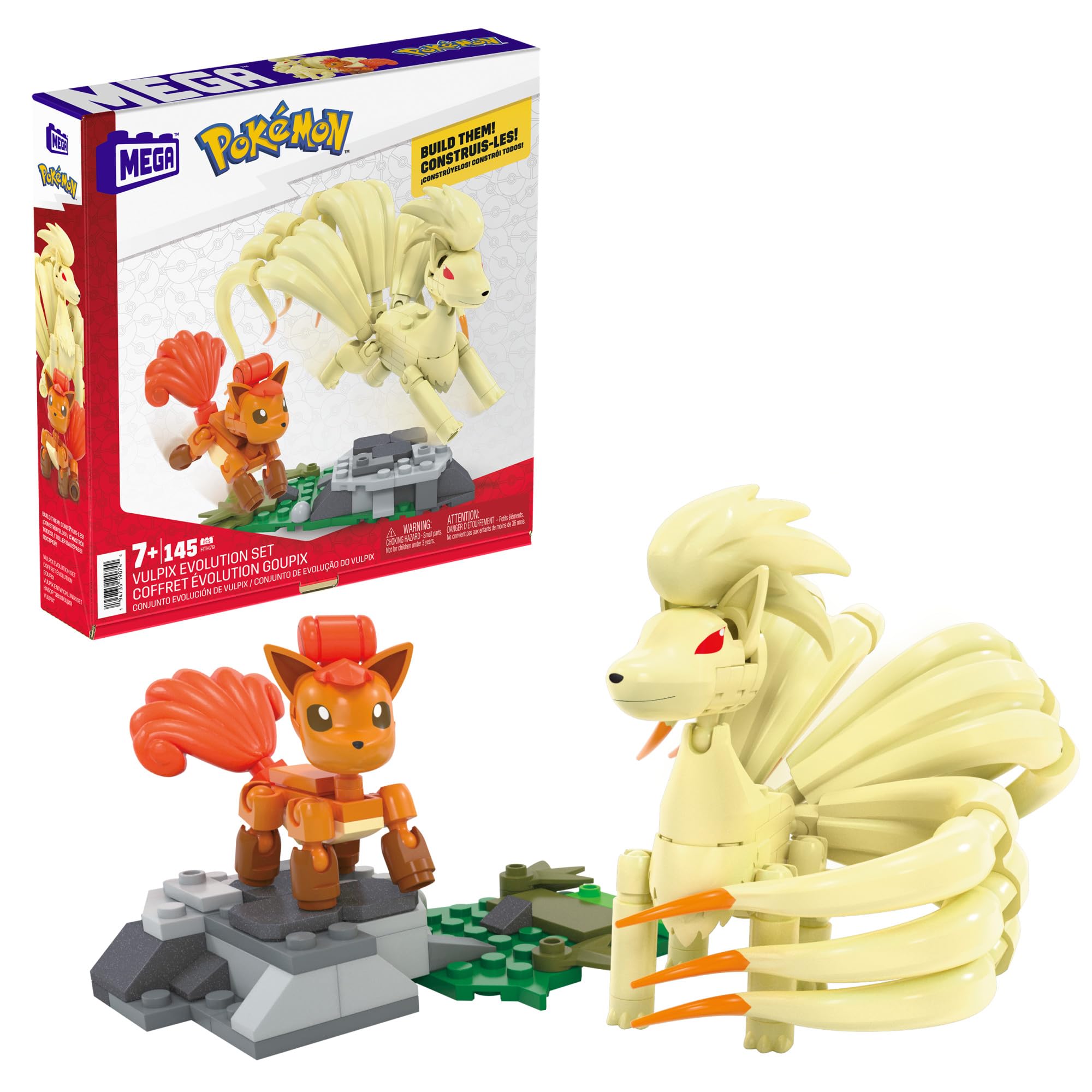 Mega Brands Vulpix Evolution Set front view with 145 pieces for creative building