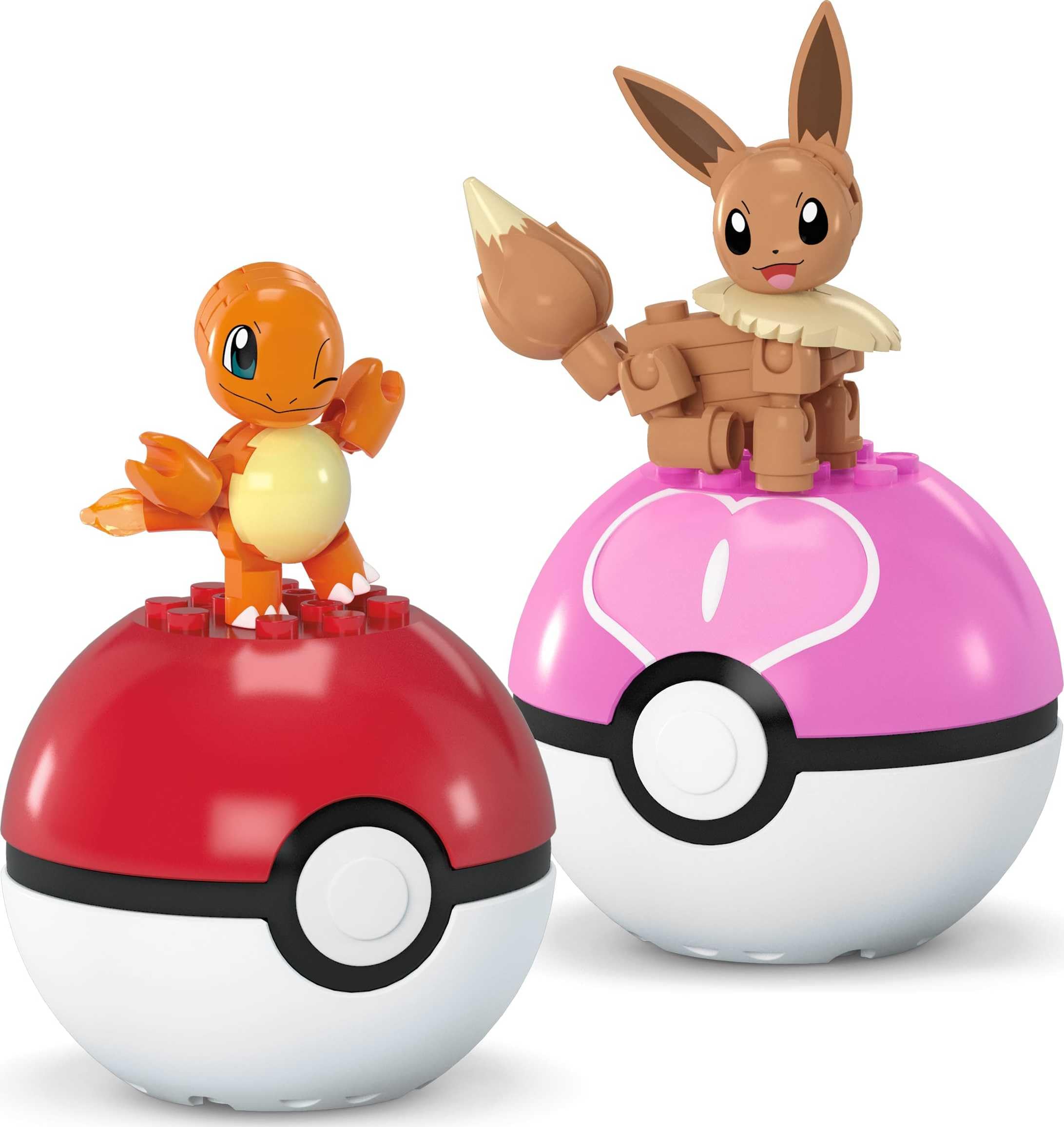 Eevee build figure included with two Pokeballs for quick setup