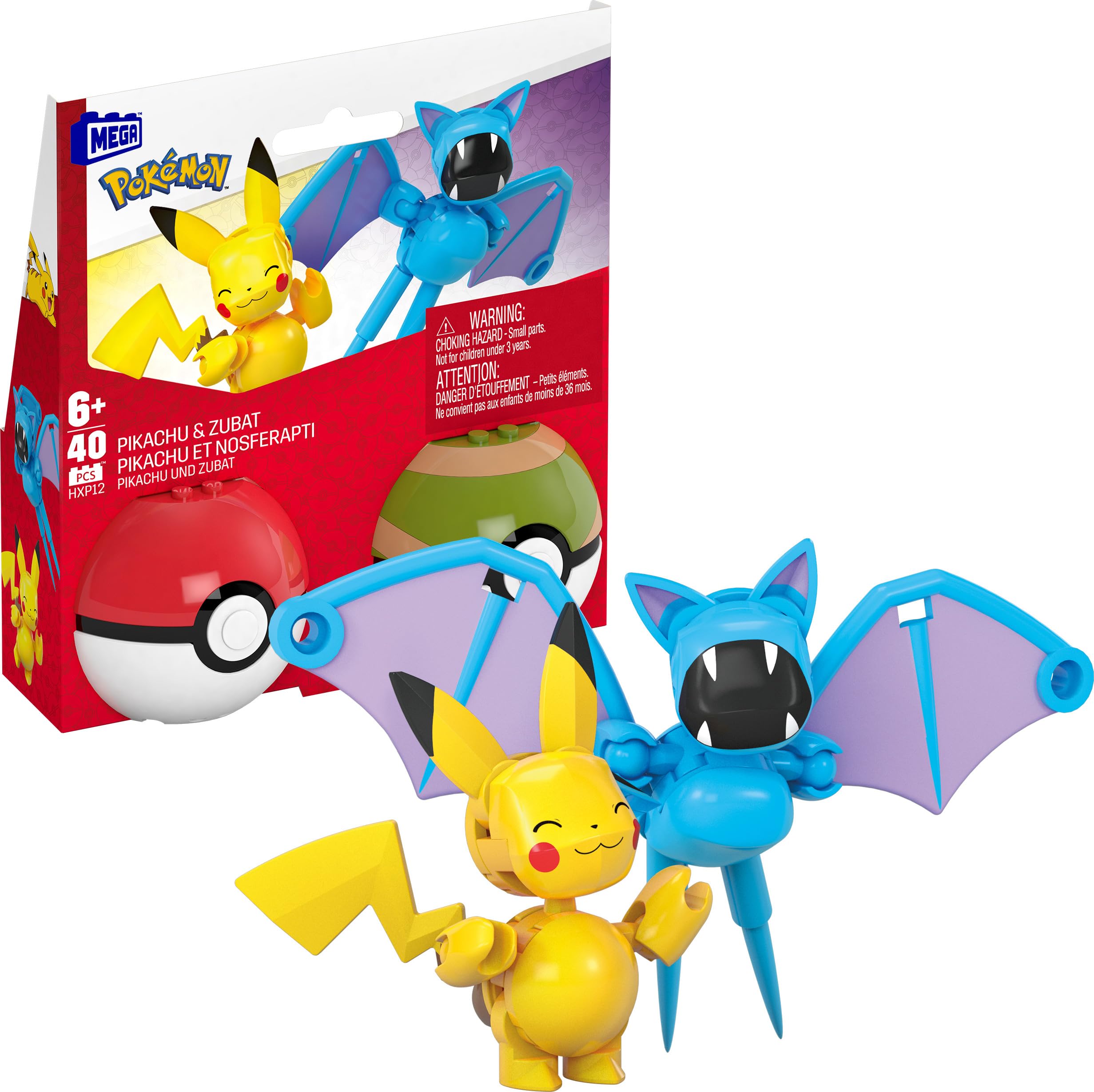 Mega Brands Pokémon Pikachu figure, poseable for creative play and storytelling.