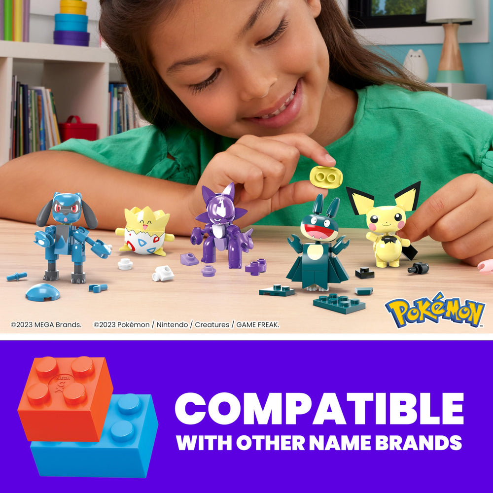 Mega Brands Pichu poseable figures encourage imaginative play and fine motor skills.