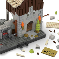 Mega Brands Witcher two-mode fireplace LEDs create atmospheric glow.
