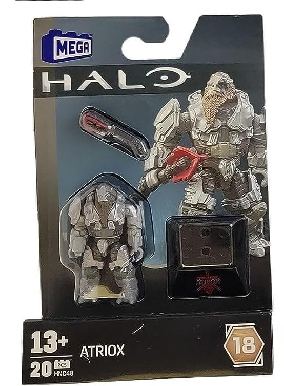 Mega Construx Halo Heroes Series 18 Atriox figure suited for battle-ready displays and storytelling.