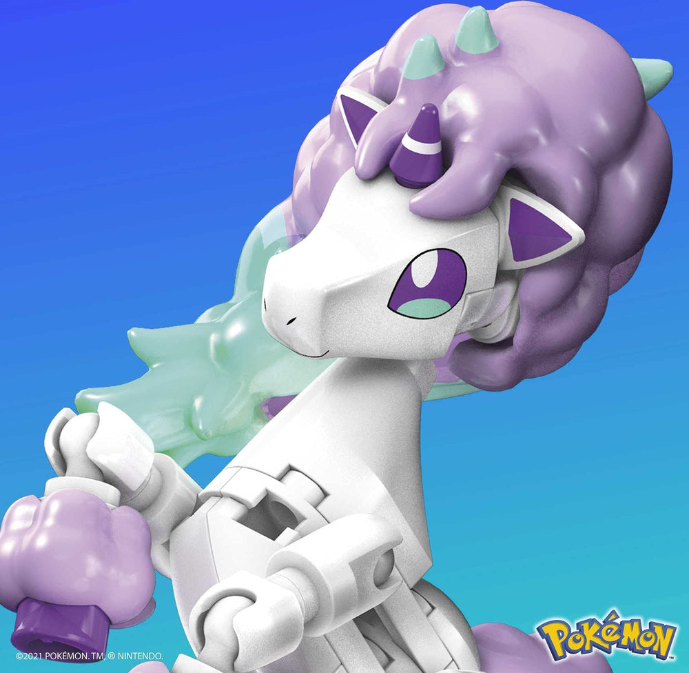 Mega Construx Ponyta buildable action effect enhances display and play.