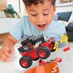MEGA Hot Wheels smash and crash ramp shown for dramatic role play.