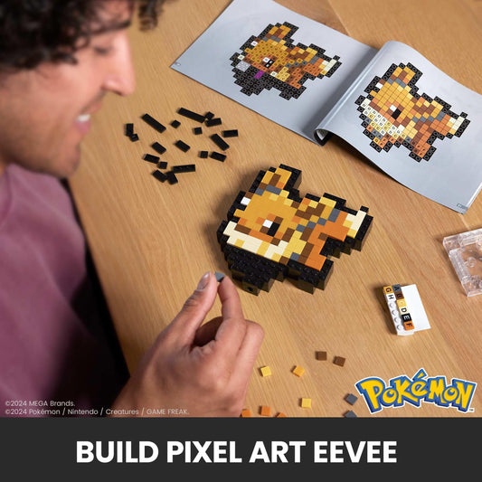 Mega Pokemon Eevee pixel-art figure ready for wall display.