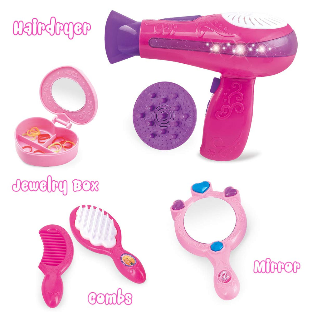 MEGAFUN hair brush and comb for gentle detangling in pretend beauty sessions.