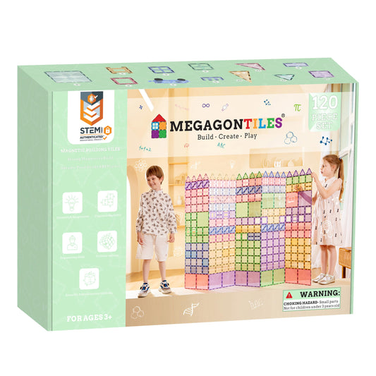 MEGAGONTILES premium magnetic tiles for easy assembly and endless building fun.