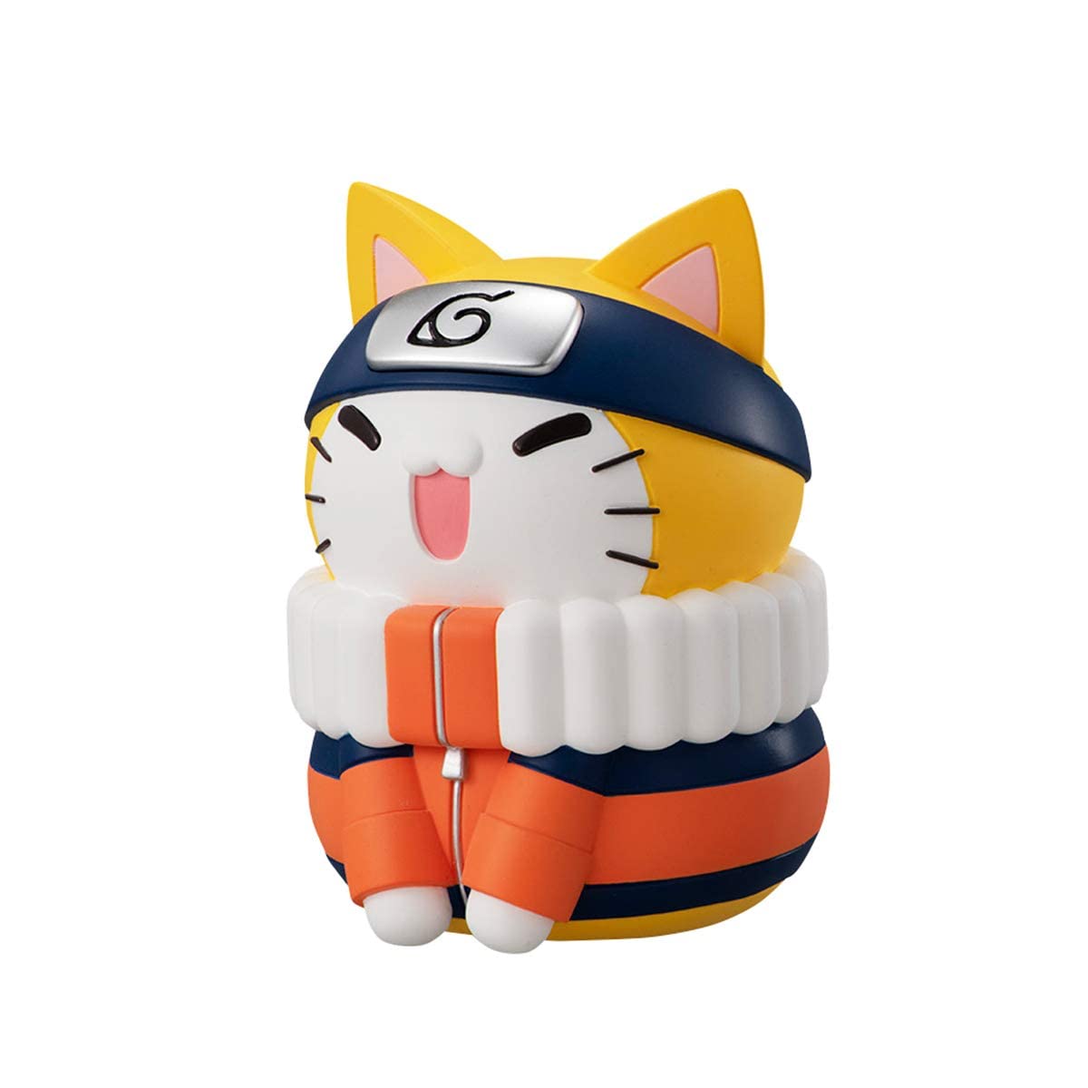 Megahouse Nyaruto Naruto Uzumaki figure side view shows dynamic pose.