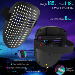 MEGOO LED mask adjustable strap for secure fit.