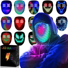 MEGOO LED mask with gesture sensing for effortless party control.