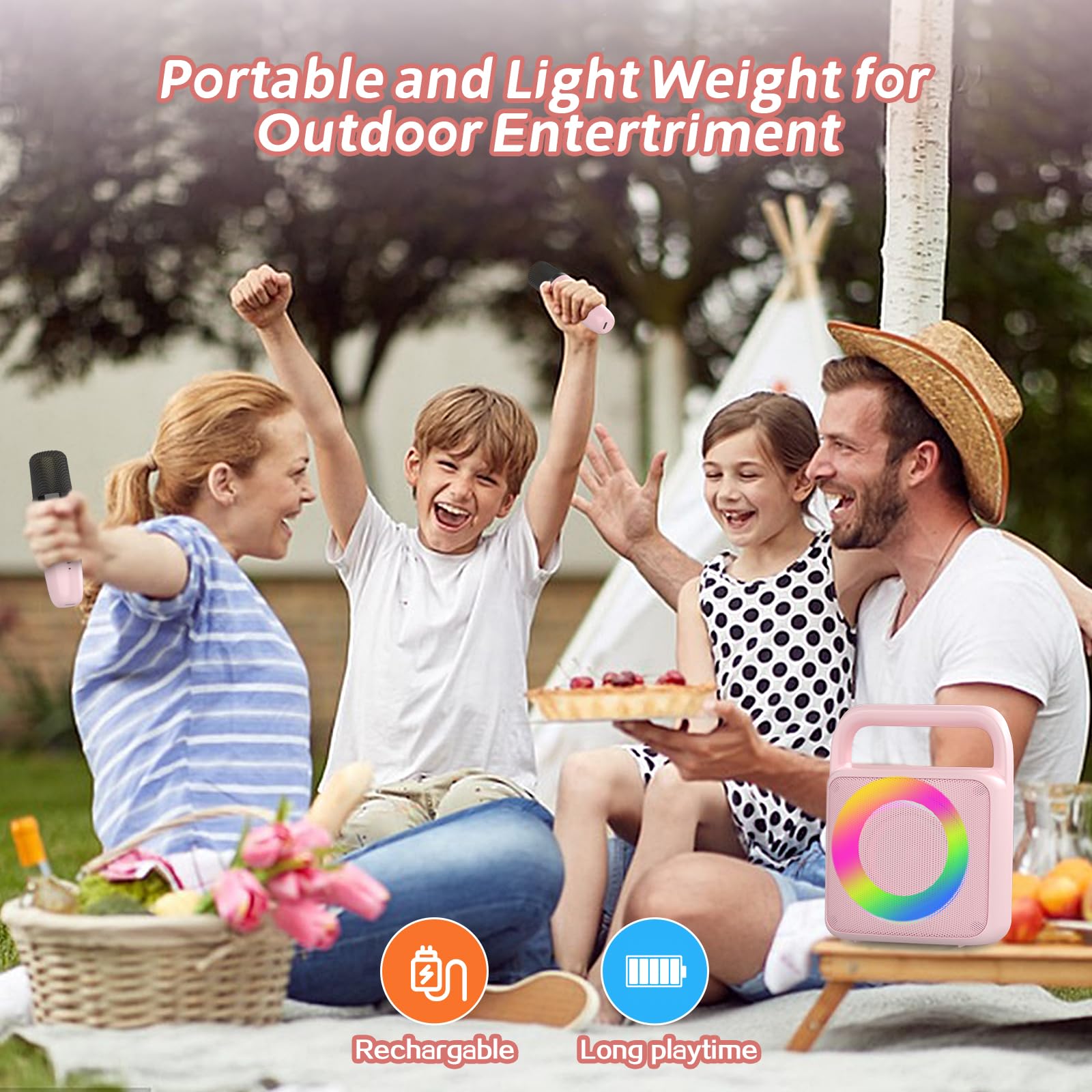MEGUO M56PRO portable design with a sturdy handle for outdoor use.