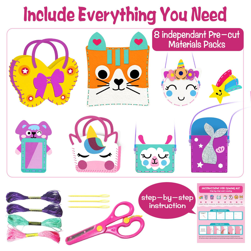 MEGUO safe plastic needles ensure gentle stitching sessions for beginners.