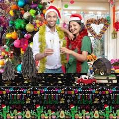 MEHOFOND Christmas table decoration on table highlights durable disposable design.
