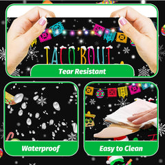 MEHOFOND disposable tablecloth material closeup emphasizes practical party protection.