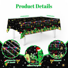 MEHOFOND Feliz Navidad pattern closeup showcases vibrant colors for holiday gatherings.