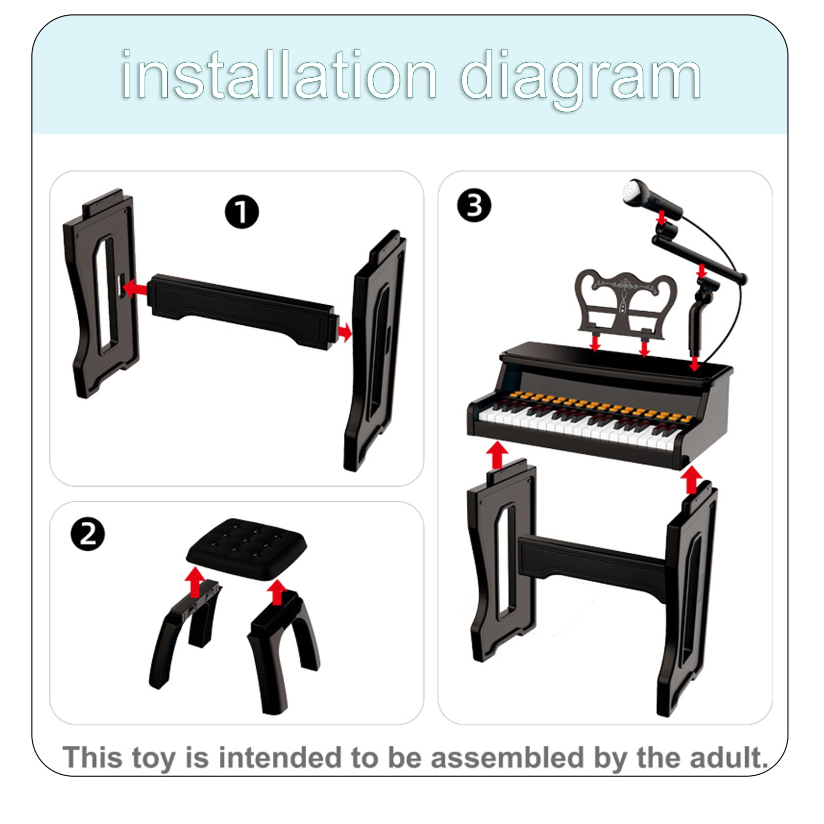 Meideh piano microphone invites singing along to favorite tunes.