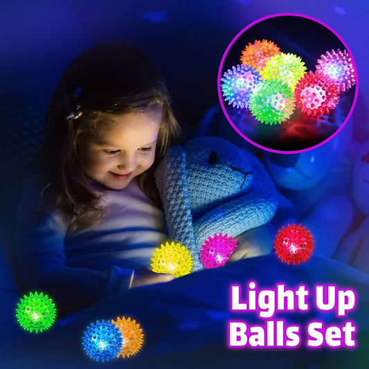 Meijoy orange light up spike ball for hands on sensory relief