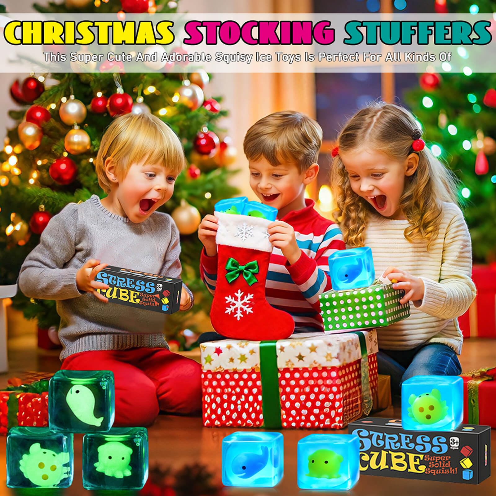 Meijoy stress cube glows in the dark for engaging nighttime play
