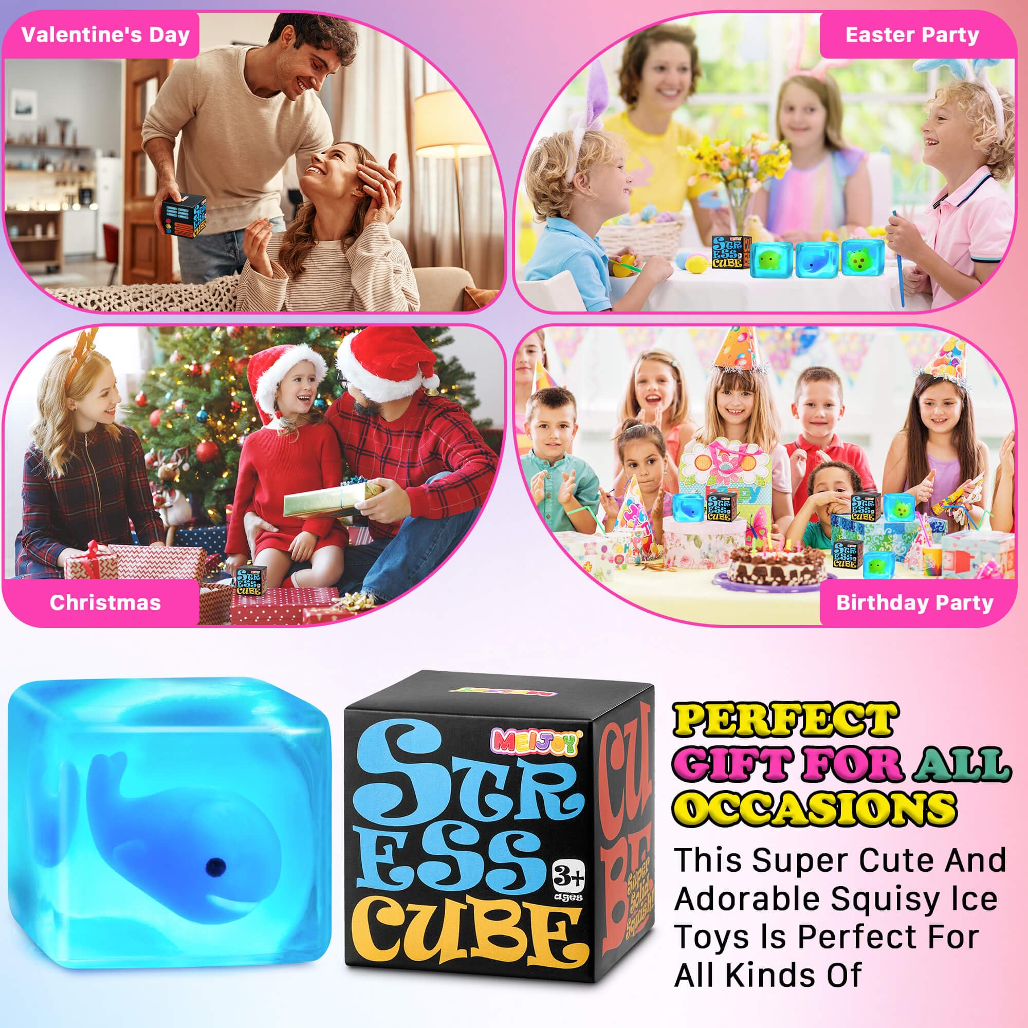 Meijoy stress cube supports sensory play for kids and teens