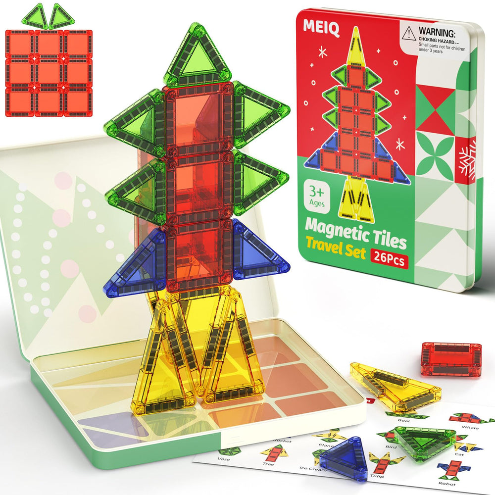 MEIQ Christmas tiles encourage STEM learning through hands-on building.