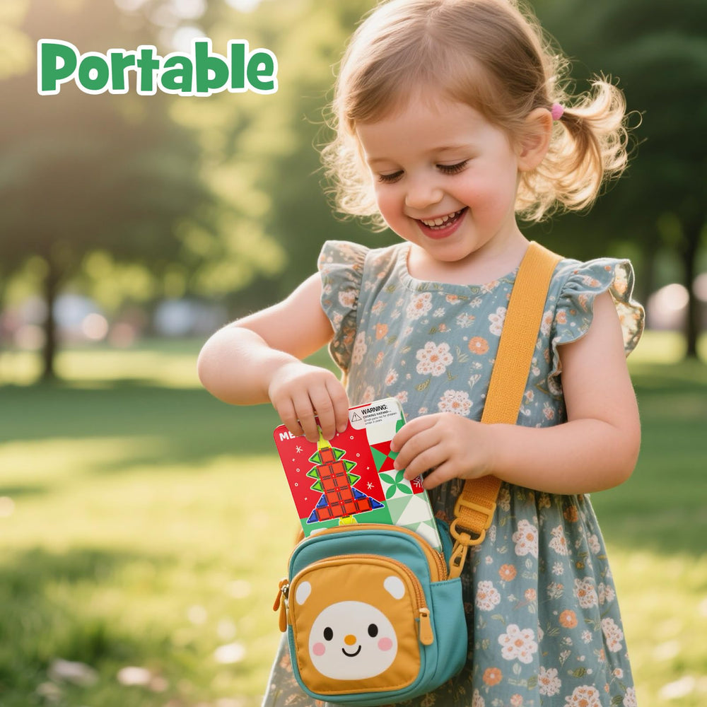 MEIQ Christmas tiles showcase vibrant shapes for visual learning and creativity.