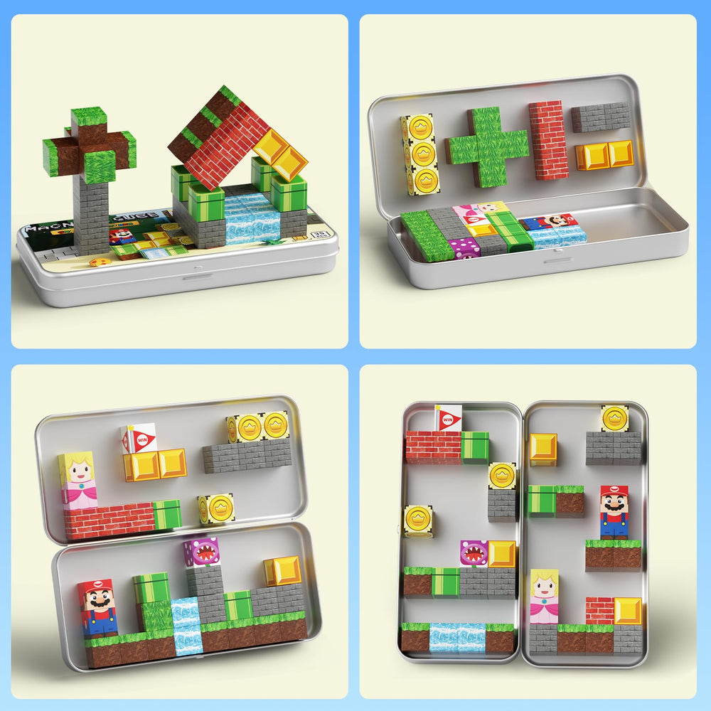 MEIQ magnetic tin box doubles as a sturdy building base