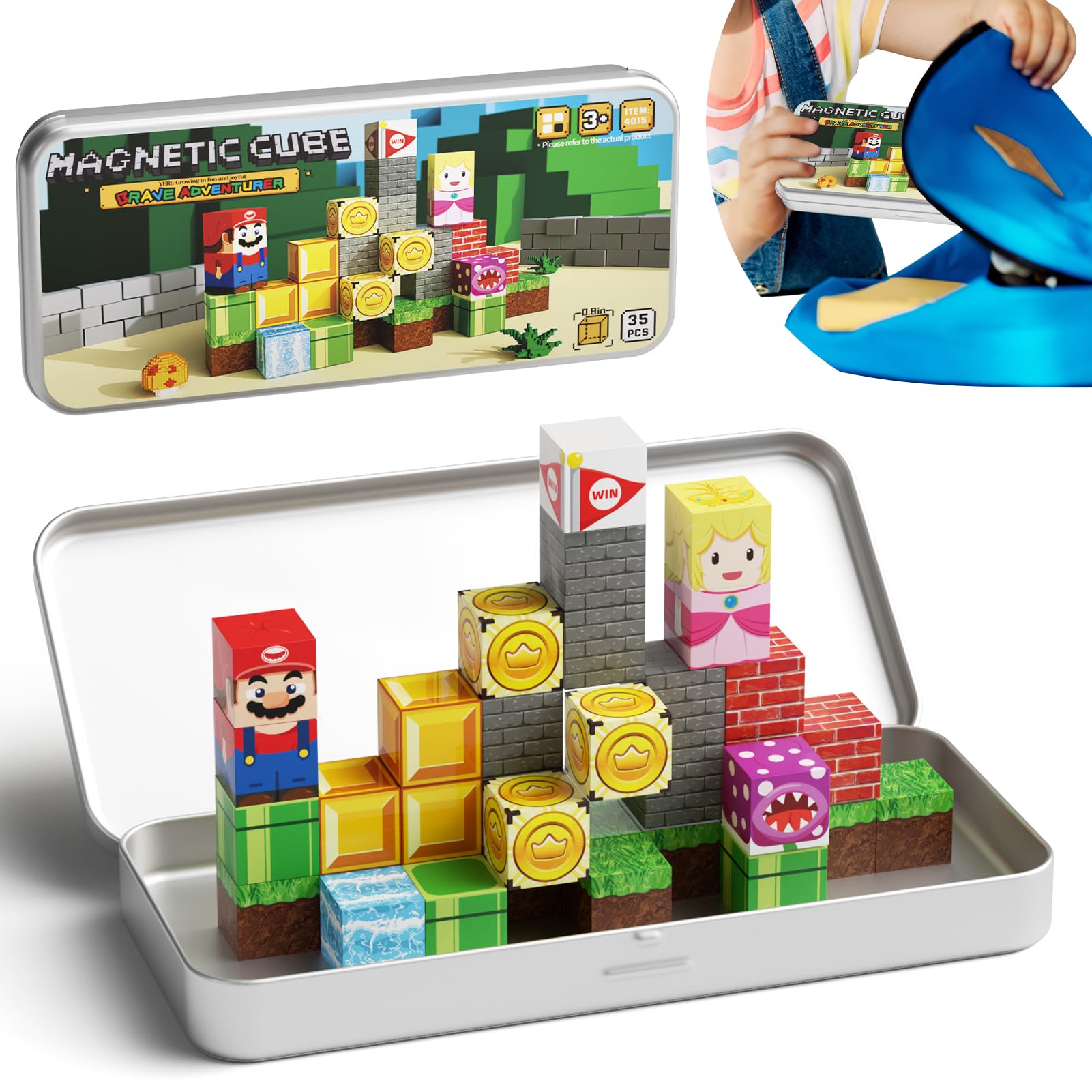 MEIQ mini magnetic blocks travel set shown for on-the-go learning